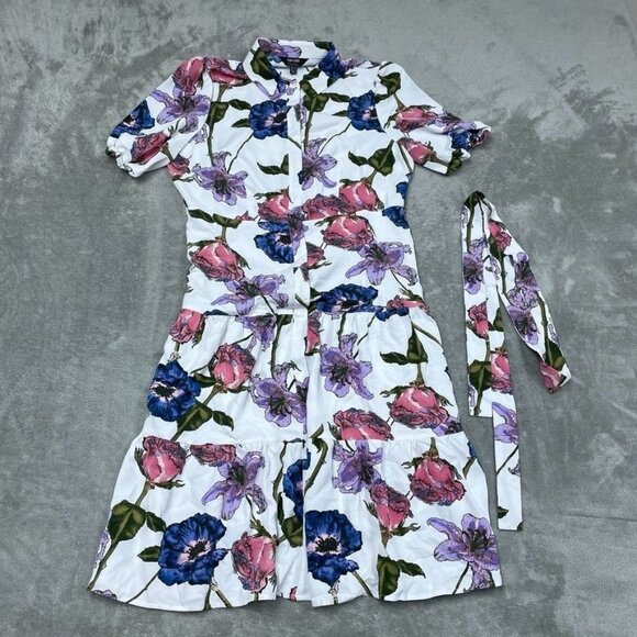Nicole By Nicole Miller Floral Print Button-Up Dress Size M a0549 - Picture 1 of 9
